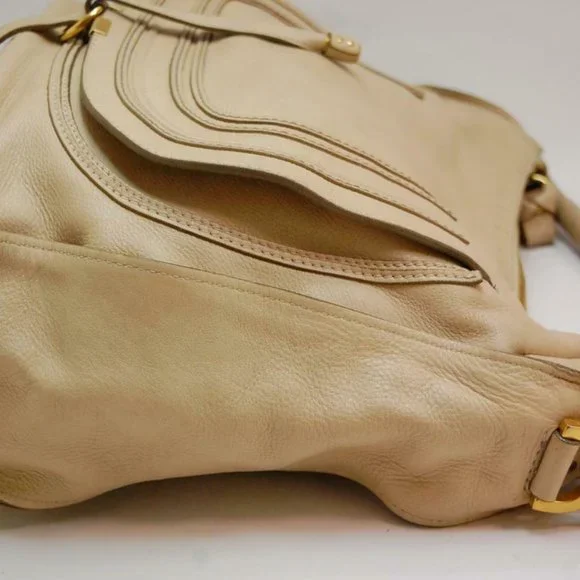 Auth Chloe Marcie Large Shoulder Bag Leather Ivory - Picture 6 of 15